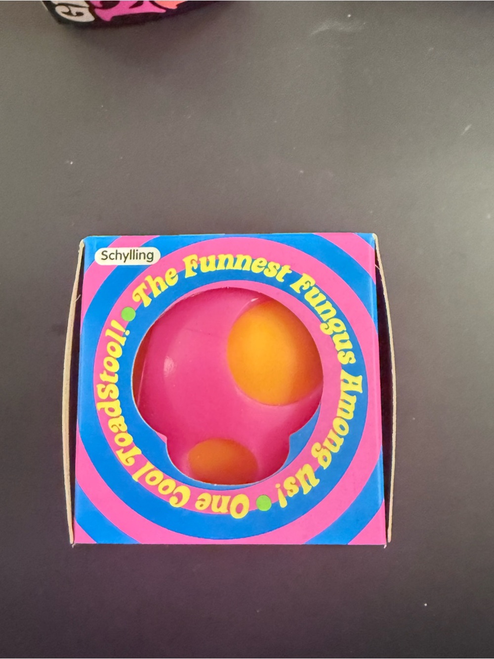 Rare! Schylling Groovy Nee Doh Shroom Tactile Squeeze Toy Pink/Orange